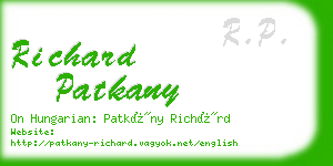 richard patkany business card